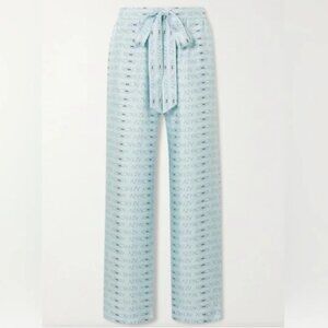 AZ Factory Look But Don't Touch 100% Silk Pyjama Pant, Men's Size 34 -Blue/Black